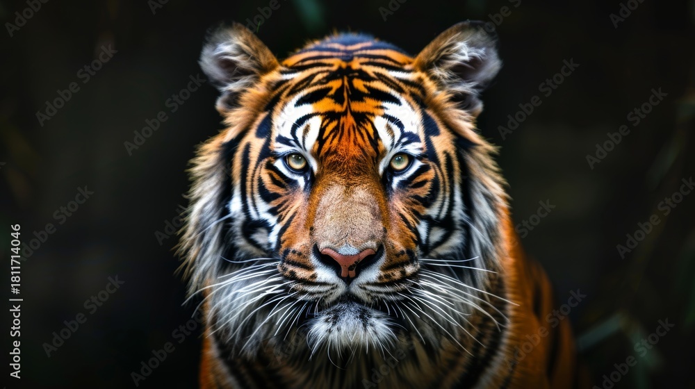 Naklejka premium Majestic bengal tiger captured in the wild a symbol of india s nature and conservation efforts