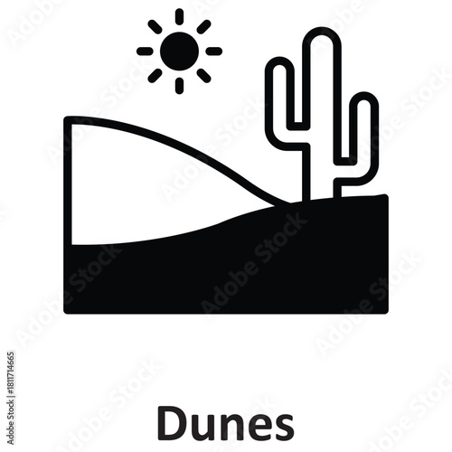Dunes Vector icon which can easily modify or edit