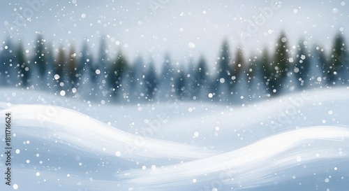 Wallpaper Mural Minimal Snowy Landscape Background with Falling Winter Flakes and Christmas Copy Space Torontodigital.ca