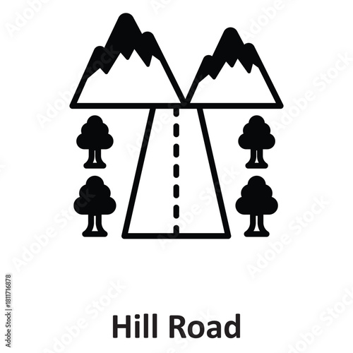 Hill Road Vector icon which can easily modify or edit