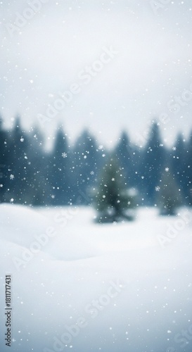 Wallpaper Mural Minimal Snowy Landscape Background with Falling Winter Flakes and Christmas Copy Space Torontodigital.ca