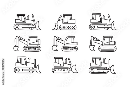 Earthmoving machinery line pack for engineering and building systems
