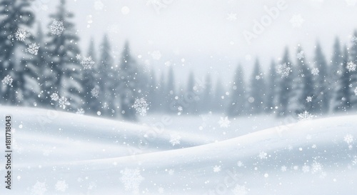 Wallpaper Mural Minimal Snowy Landscape Background with Falling Winter Flakes and Christmas Copy Space Torontodigital.ca