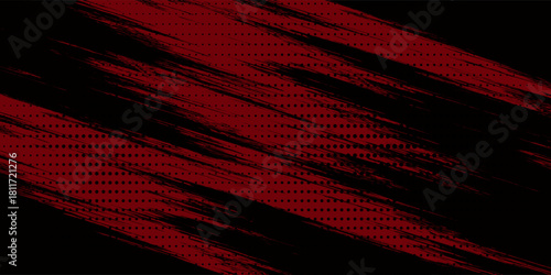 Abstract grunge red paint spill background. Blood spill on black background