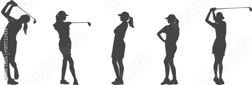 Vector illustration of dancing people silhouettes showing the evolution of sport and passion in human figures