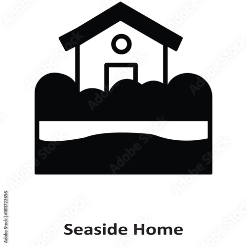 Seaside Home Vector icon which can easily modify or edit