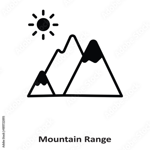 Mountain Range Vector icon which can easily modify or edit