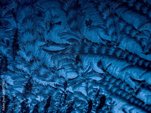 Dark frozen blues. Surreal pattern.