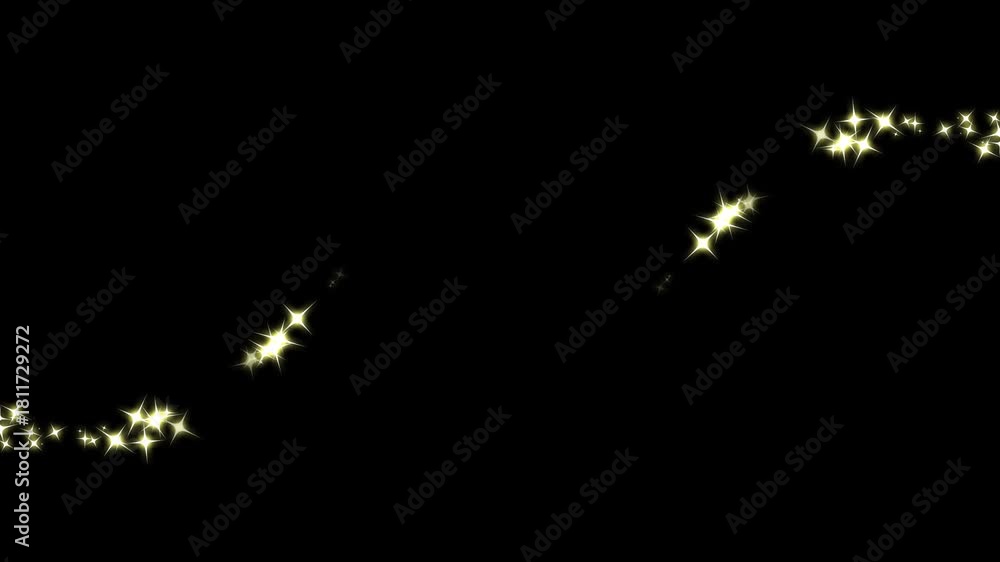 custom made wallpaper toronto digitalGolden, glittering star lines and circles sparkle on a black background, with a fairy sparkle burst and fast line glitter, fairy dust wand glitter stars trail transition on alpha channel loop