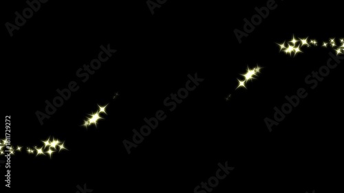 Wallpaper Mural Golden, glittering star lines and circles sparkle on a black background, with a fairy sparkle burst and fast line glitter, fairy dust wand glitter stars trail transition on alpha channel loop Torontodigital.ca