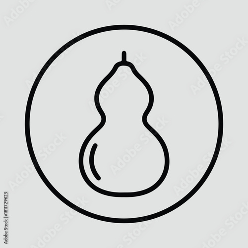 Illustrator Gourd or calabash in circle outline Silhouette vector