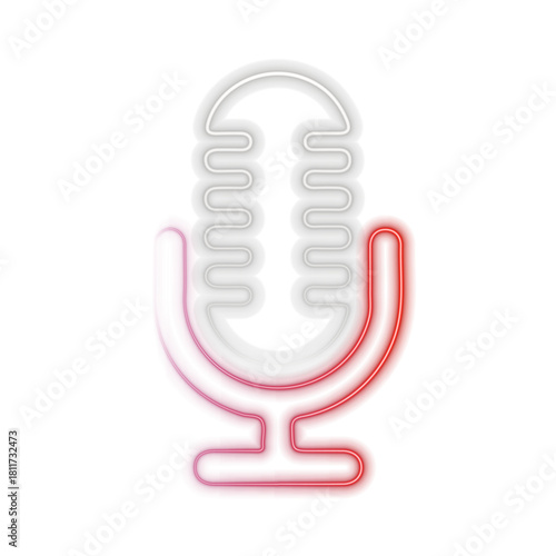 Neon signboard of nightclub with live music. Glowing street sign of bar with karaoke.