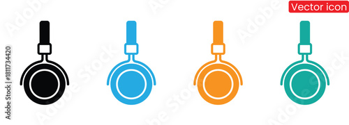 Colorful modern headphones collection for creative design,Support service with headphones. Customer Support Icon. Consultation, telemarketing, consultant, secretary