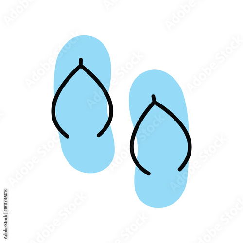 flipflop logo icon illustration simple flat