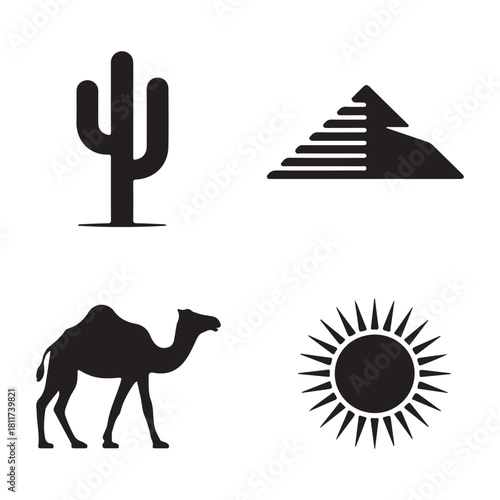 Camel desert icon illustrating wildlife and harsh conditions