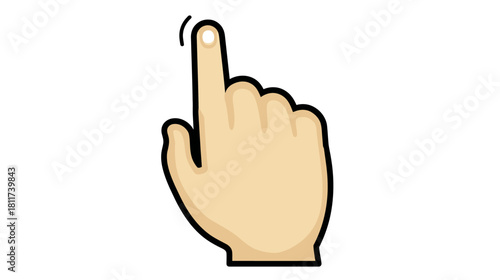 Cartoon Hand Tapping Finger Up Icon Vector Illustration for User Interface and Touchscreen Interaction