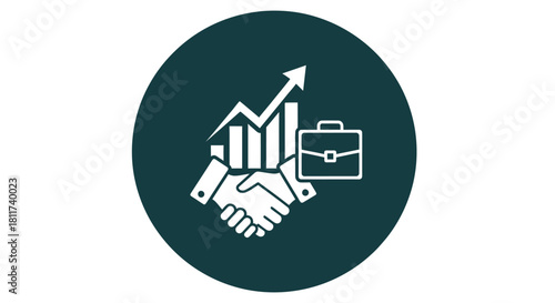 business growth and partnership icon representing success and