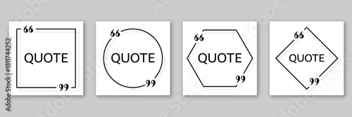 Blank speech bubble template set collection in flat style. Bubble with quote vector illustration on isolated background. Dialogue frame sign business concept.