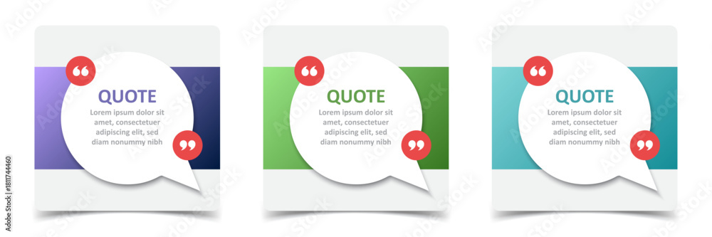 Fototapeta premium Blank speech bubble template set collection in flat style. Bubble with quote vector illustration on isolated background. Dialogue frame sign business concept.