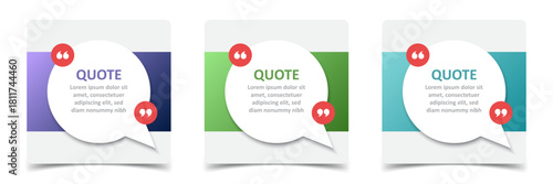 Blank speech bubble template set collection in flat style. Bubble with quote vector illustration on isolated background. Dialogue frame sign business concept.