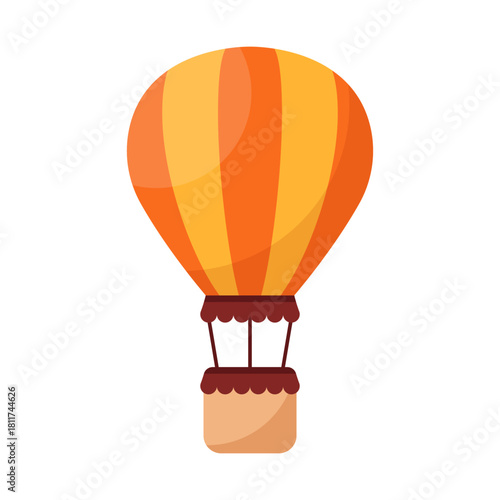 Hot air balloon in flat style. Flying transport ballon vector illustration on isolated background. Travel ball sign business concept.