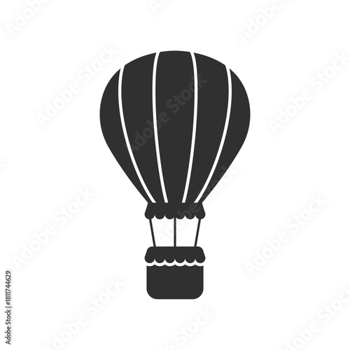 Hot air balloon in flat style. Flying transport ballon vector illustration on isolated background. Travel ball sign business concept.