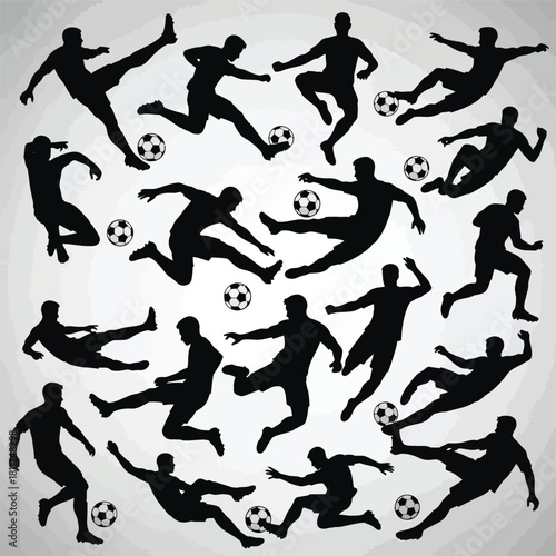 set of silhouettes of people