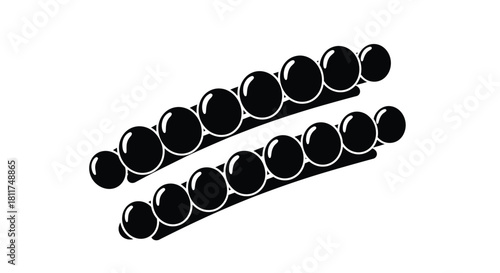 Two rows of black oval shapes arranged in a repeating pattern