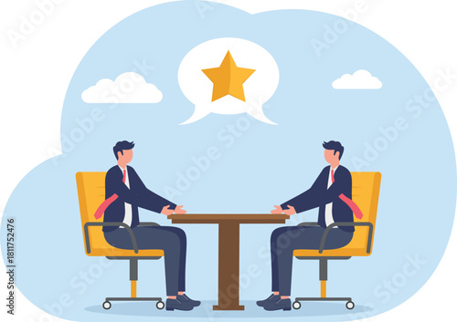 illustration of sharing ideas on strategies to improve business ratings and quality
