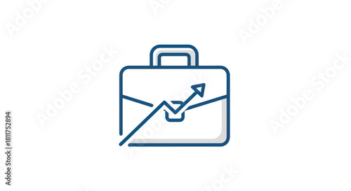 Business growth analytics concept with success arrow on briefcase