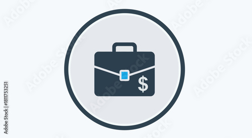 Financial and Business Briefcase Icon Representing Corporate Economy