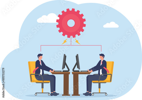 illustration of effective teamwork improving productivity

