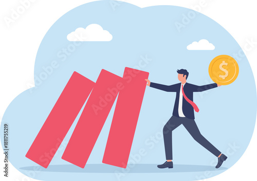 illustration of rescuing a company's business finances
