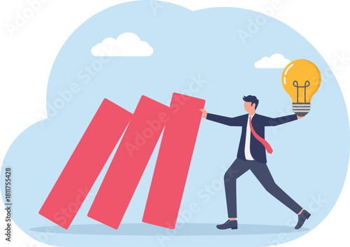 illustration of rescuing business ideas and innovations from business challenges
