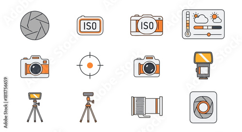 Collection of camera and photography icons