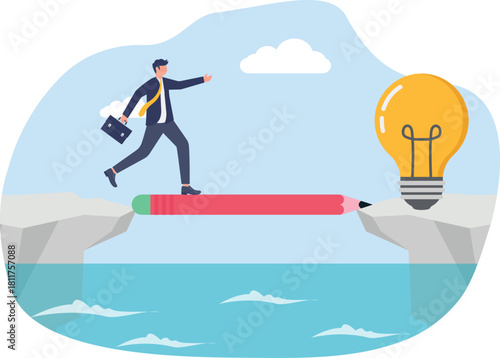 illustration of planning and designing to obtain ideas and innovations

