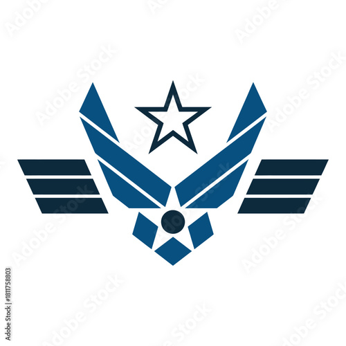United states air force emblem with wings and star