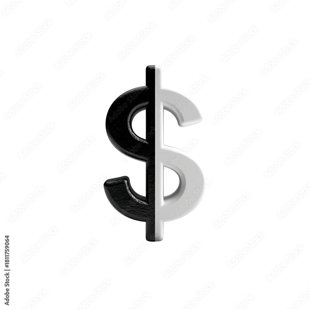Obraz premium Dollar sign black and white