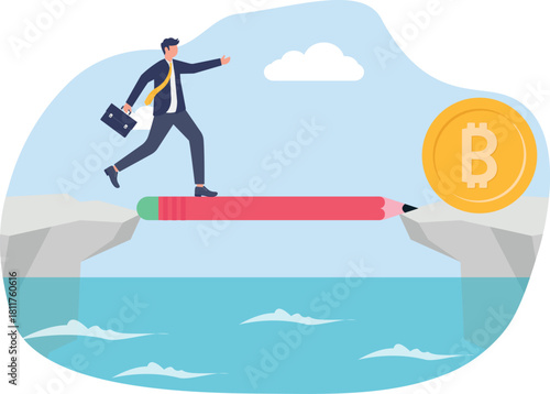 illustration of planning and designing to accumulate bitcoin assets

