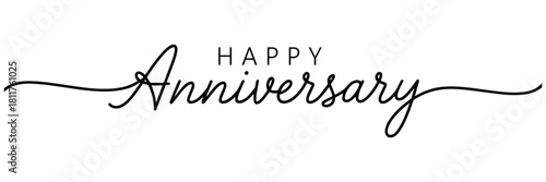 Happy anniversary elegant script and sans-serif typography design.