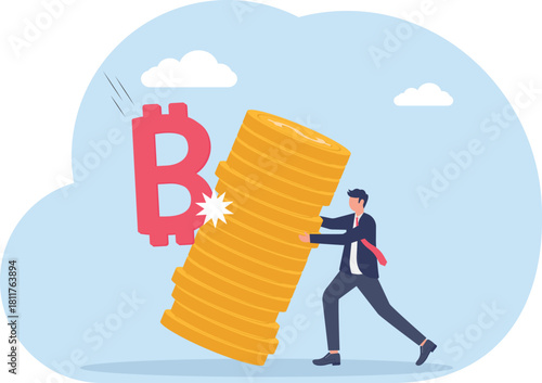 illustration of maintaining asset quantity and bitcoin valuation stability
