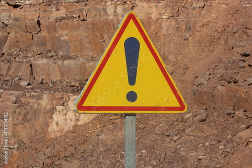 Yellow Danger Warning Sign, Exclamation Mark Sign