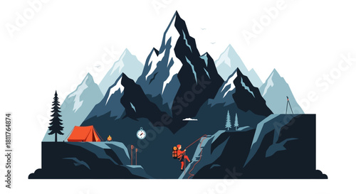 Mountain Climbing Adventure Scaling Peaks and Camping Under Starry Skies