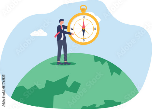 illustration of confusion in determining global business trends and strategies in development
