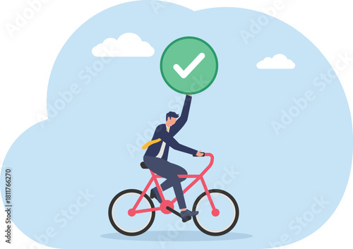 illustration of completing a business project
