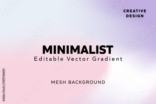 Minimalist editable vector gradient mesh background with a gentle wash of pink and light purple, great for simple website headers, creative portfolios, or e-book covers