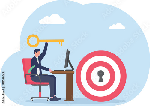 illustration of finding solutions to achieve business goals
