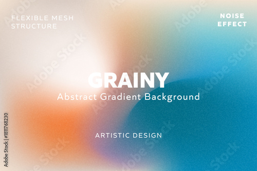 Retro vector grainy abstract gradient background with a noise effect, blending burnt orange and deep turquoise, great for vintage packaging, blog backgrounds, or striking album art