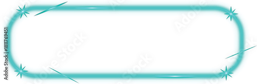 Glowing neon cyan frame