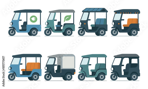 Eco-friendly electric tuk-tuk variants with modern features